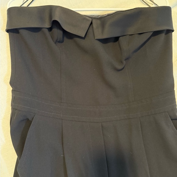 Trina Turk Black Strapless Jumpsuit Wide Legs Romper Pockets Pleats size 10 - Picture 3 of 7